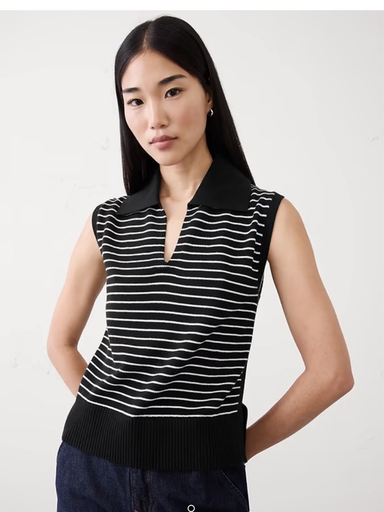 Banana Republic Factory Tops - Banana republic factory STRIPED POLO SWEATER TANK